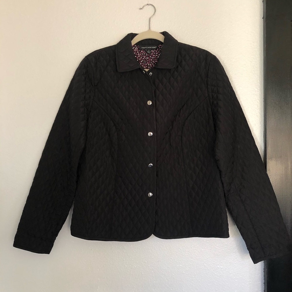 Briggs New York black quilted  jacket Sz Large
